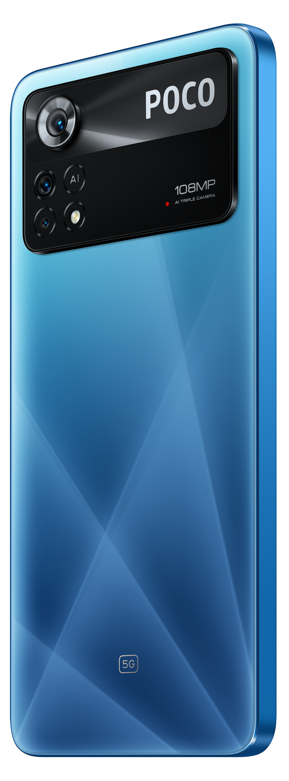 El POCO X4 Pro 5G en color azul ne&oacute;n