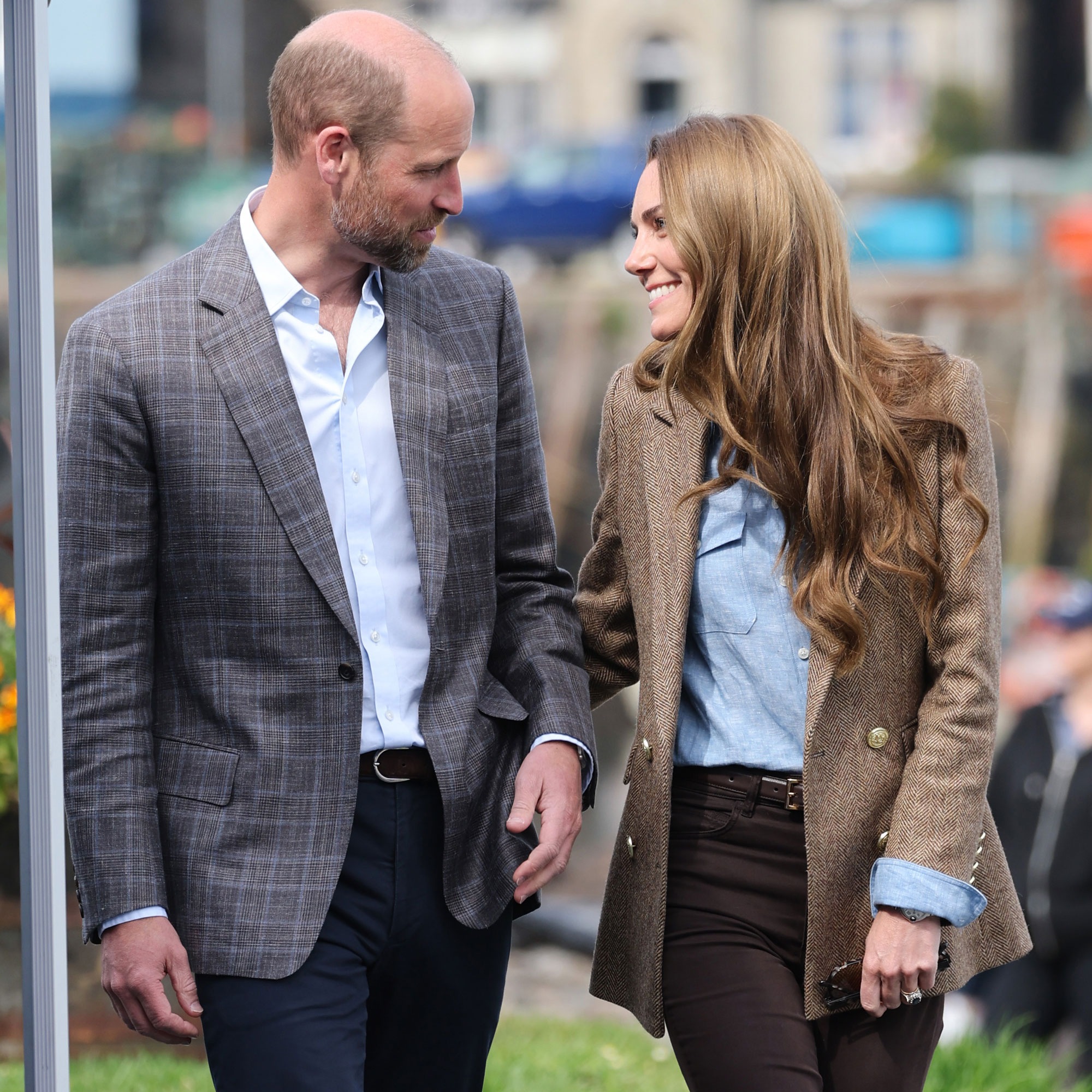 Kate Middleton looks at Prince William