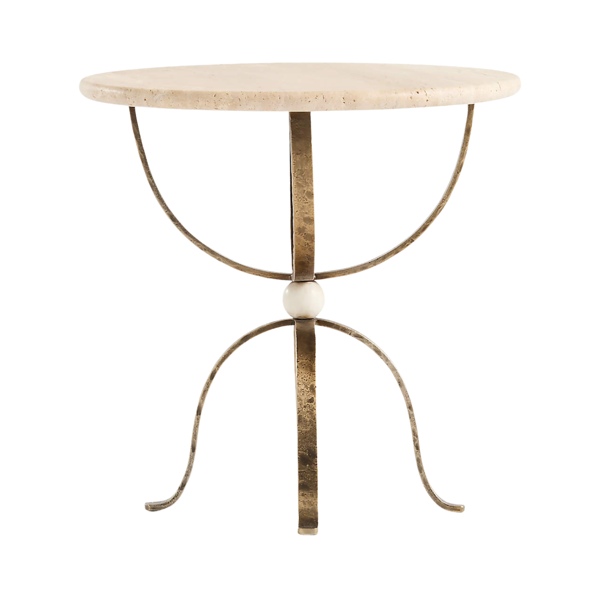 a travertine side table