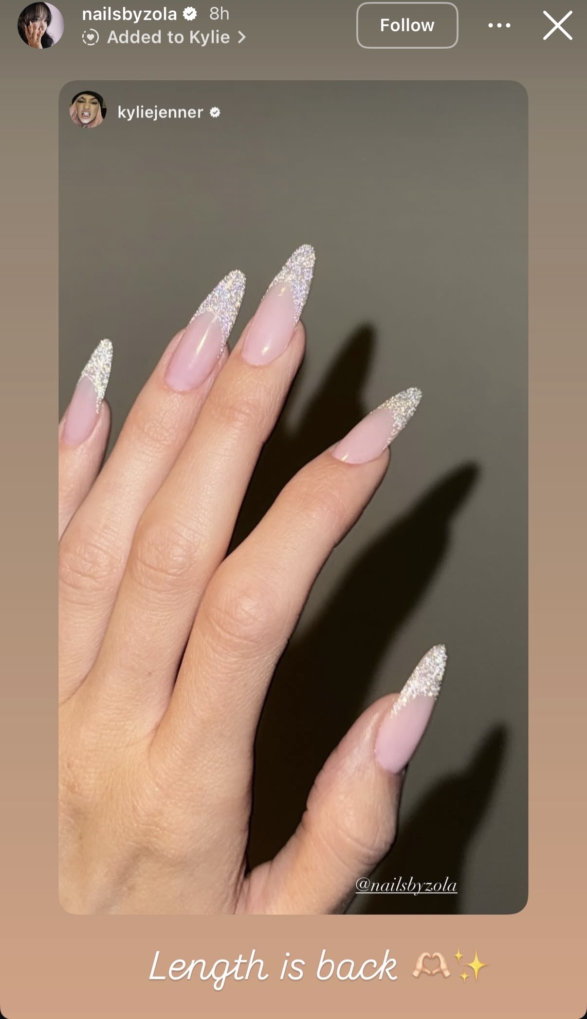glitter french manicure