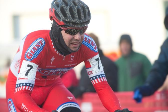 Yannick Eckmann got a face full of mud on his ride