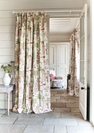 Jane Churchill curtain in cottage hallway ideas