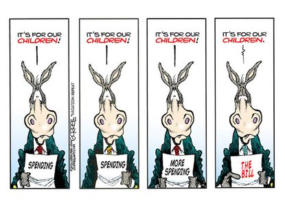 Political cartoon economy spending Democrats