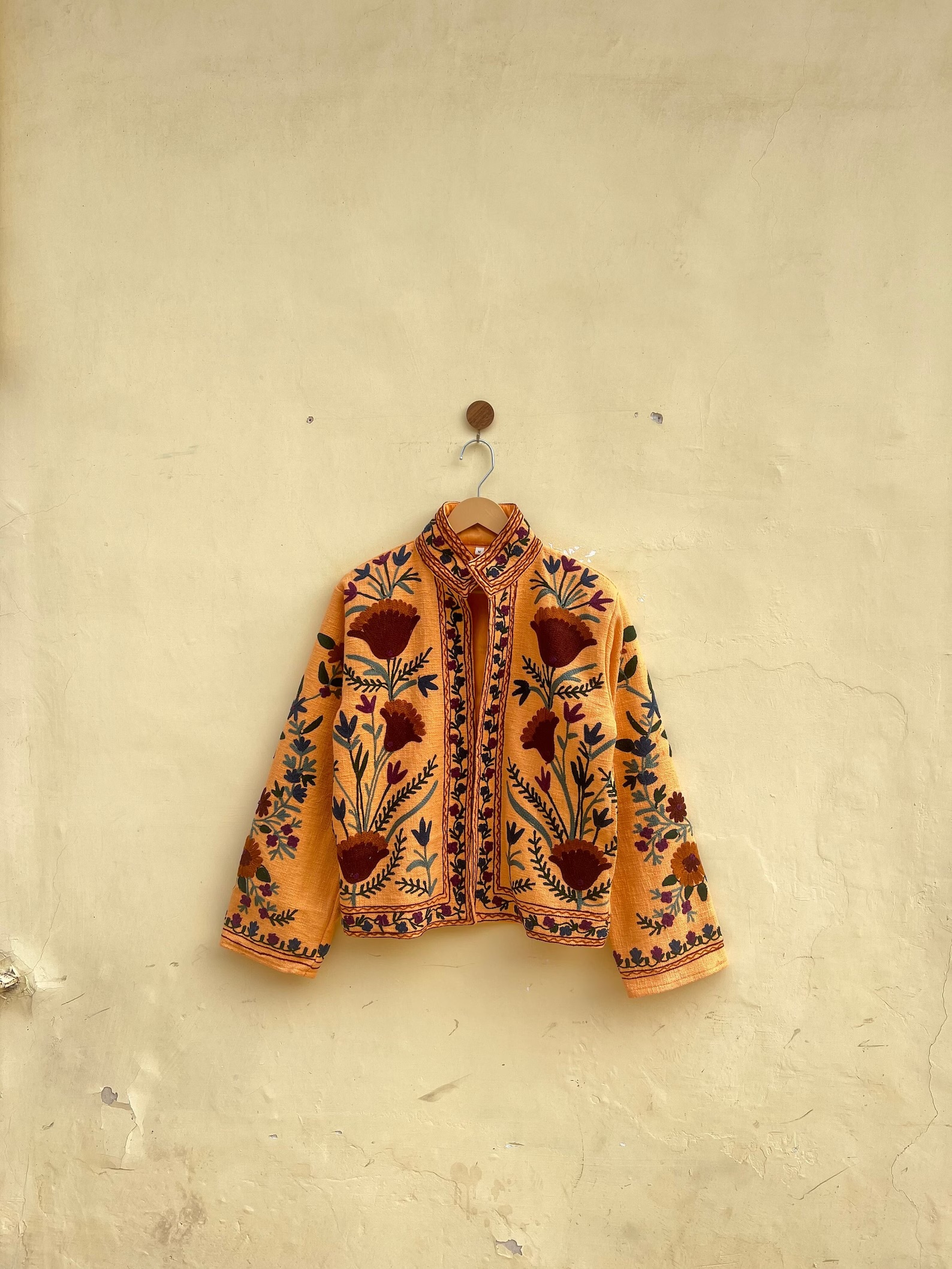Kavyatextile at Etsy, Cotton Suzani Hand Embroidery Jacket Coat