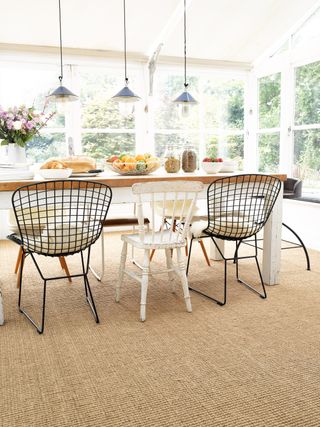 Coir Boucle carpet in dining room