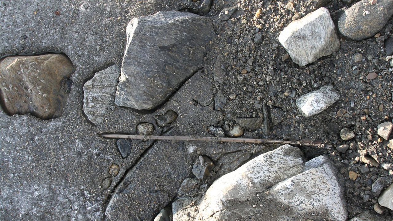 All parts of the arrow &mdash; the Arrowhead, sinew, shaft and fletching &mdash; are well preserved.