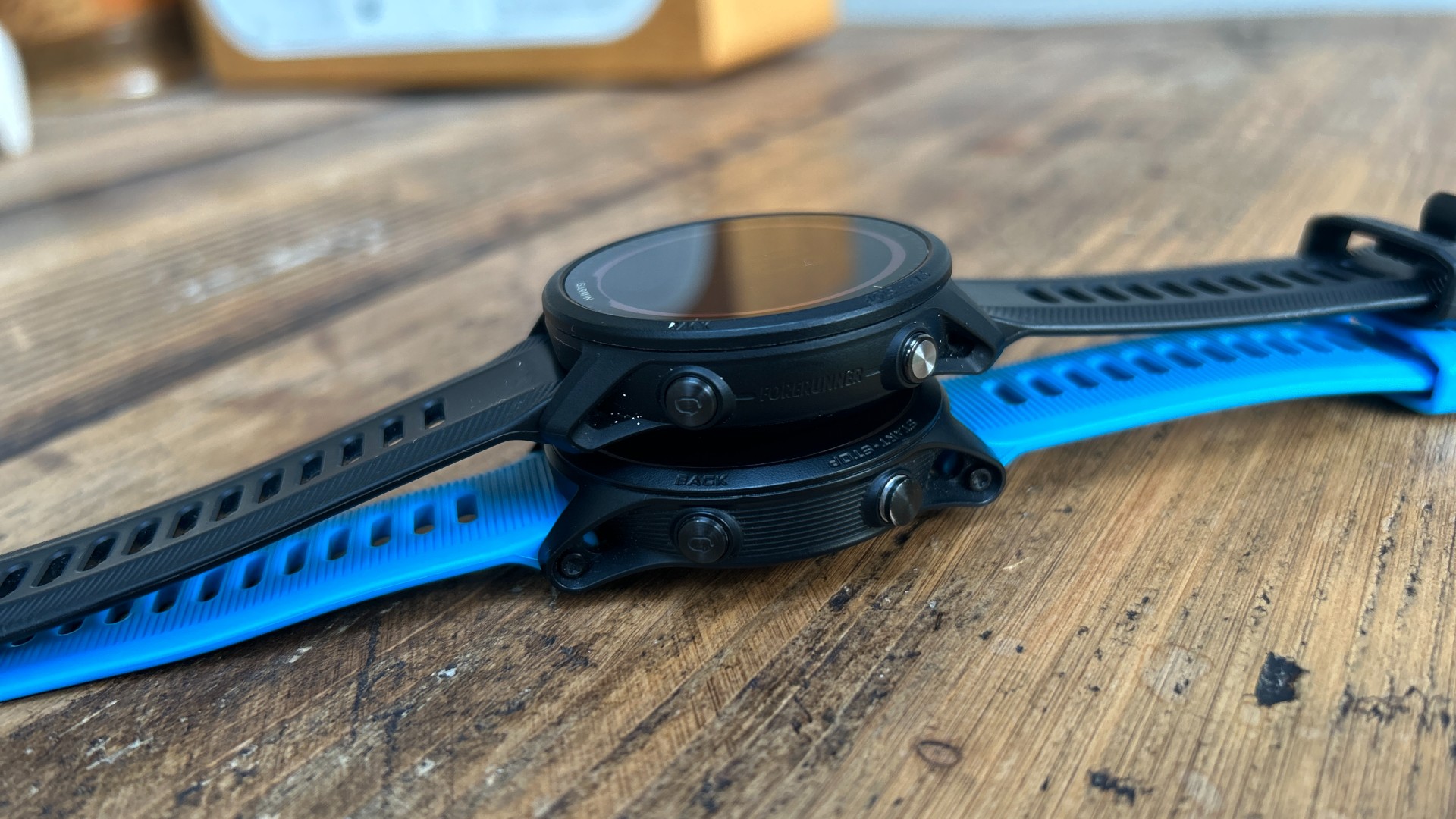 Garmin Forerunner 955 stacked on top of Garmin Forerunner 945