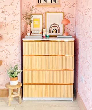 IKEA MALM cabinet hack in a girl's bedroom