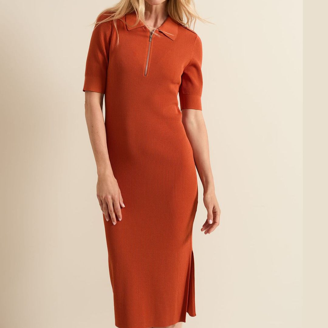 Phase Eight Perrie Ribbed Zip Midi Dress