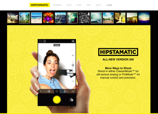 Landing page design - Hipstamatic