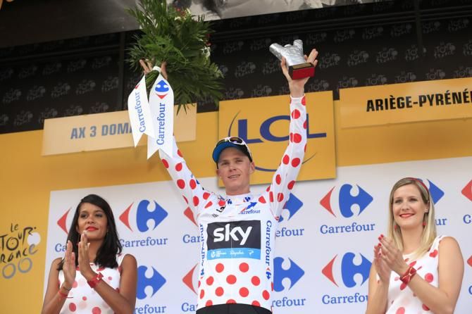 In addition to winning stage 8 and taking over the yellow jersey, Chris Froome also took over the lead of the mountains classification