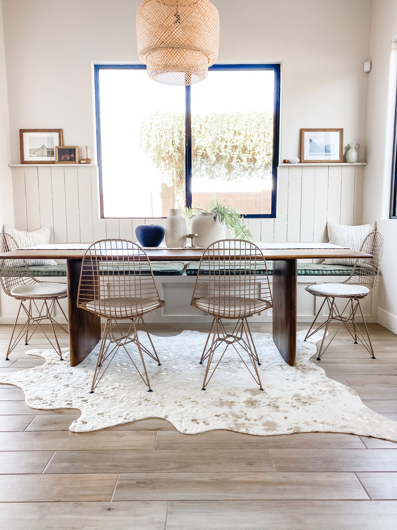 kitchen with a built in bench