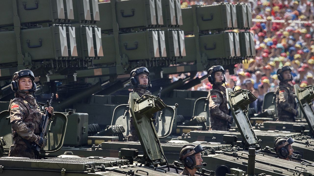 A Chinese military parade in front of Tiananmen Square in 2015