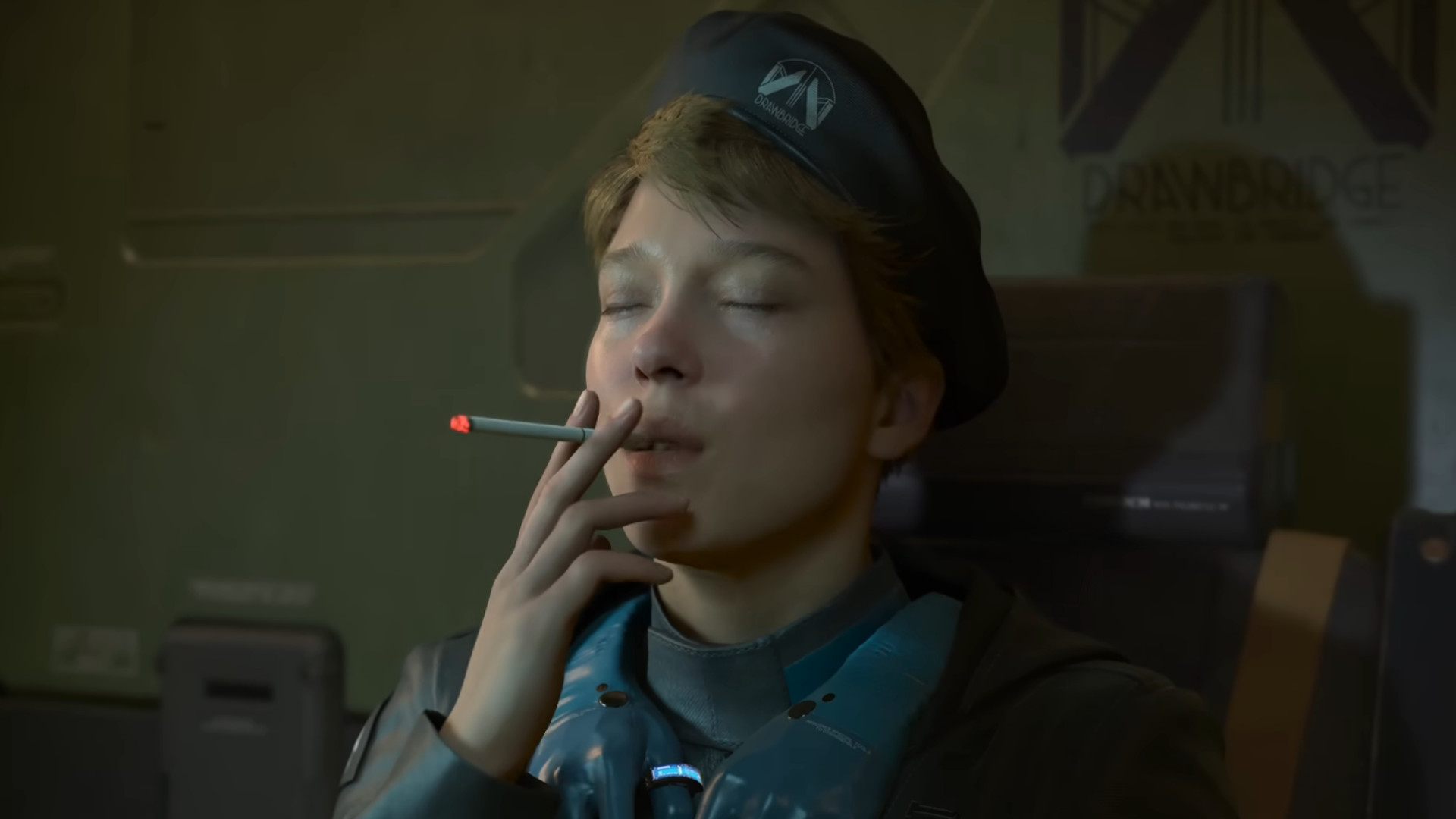 lea seydoux as fragile smoking a cigarette