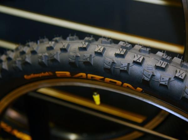 The Continental Baron gets the same tread design as last year's Rain King but with a smaller 2.3" casing.