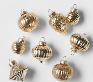 gold baubles selection