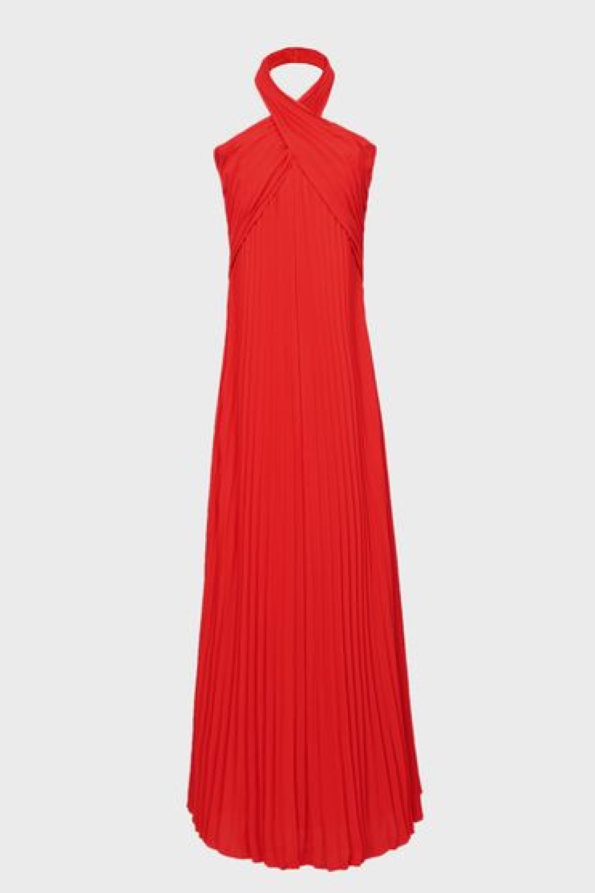 Reiss Roya Halter Neck Pleat Midi Dress