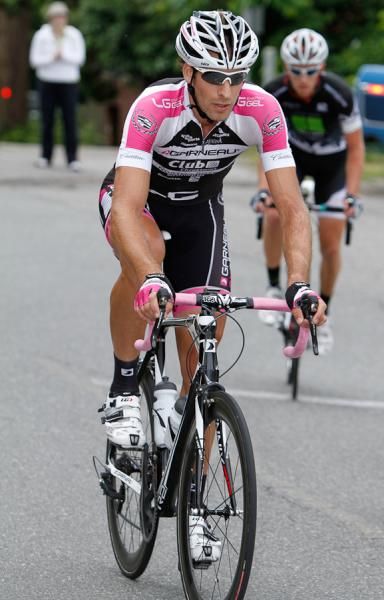 Eventual winner Tim Abercrombie on the climb
