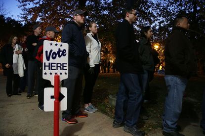 Voters line up on election day