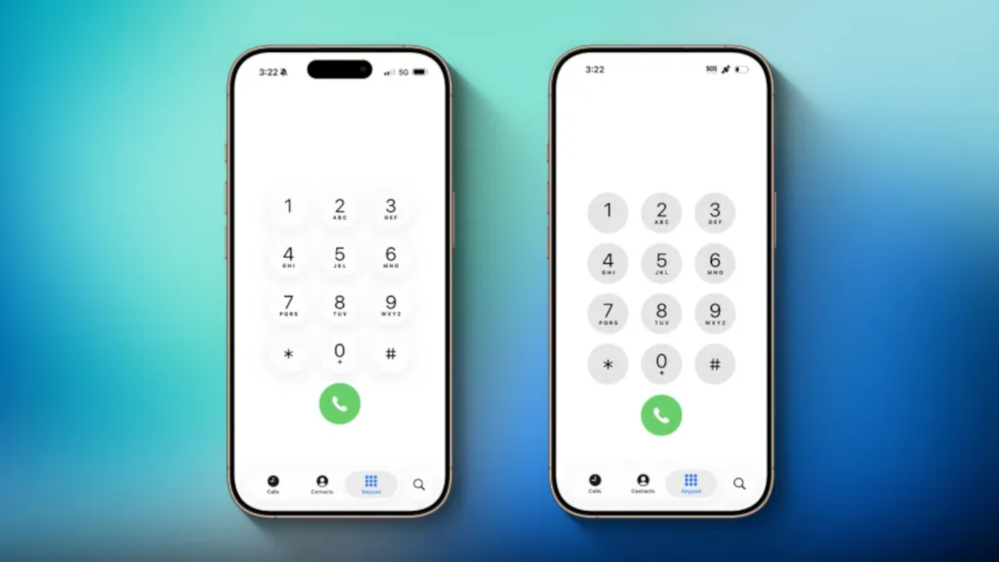 iOS 26.1 (left), iOS 26 version (right)