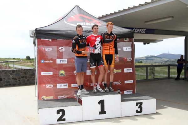 U23 men's podium: Robbie Hucker, Luke Fetch, Jack Haig