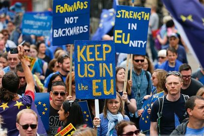 A pro-EU march against the Brexit vote in September 2016.