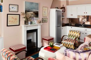 Small two bedroom London apartment with colorful vintage decor