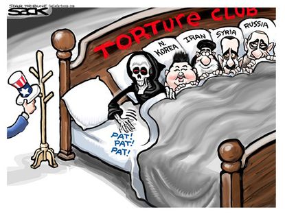 Political cartoon US torture CIA