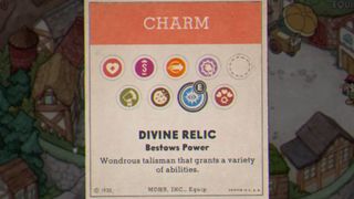 Cuphead Divine Relic in the charm menu