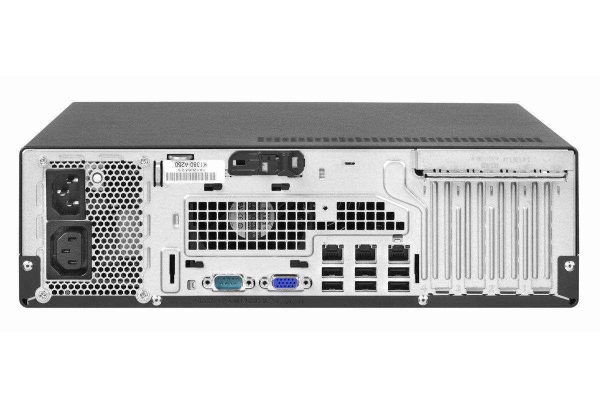 Along with dual Gigabit Ethernet ports, the server has a dedicated remote management port which can be routed to the front fo