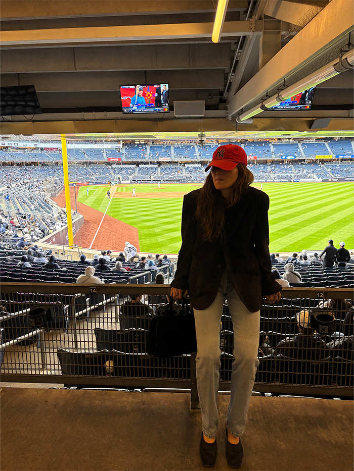 eliza huber attending a baseball game