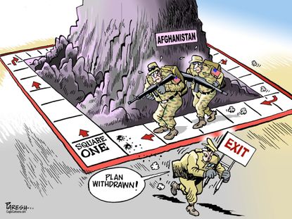 Editorial cartoon World Afghanistan Troops Withdrawal