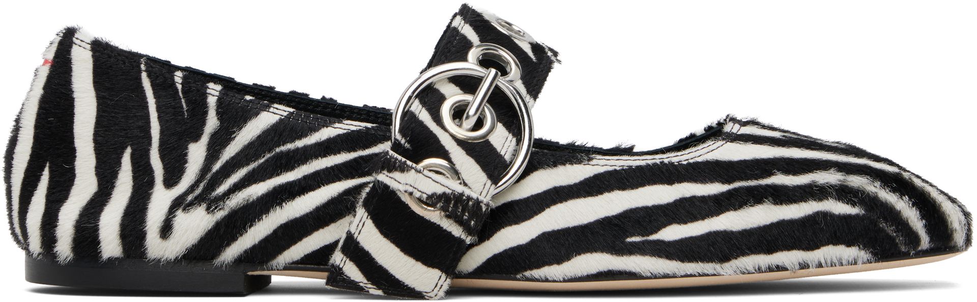 Black & White Uma Eyelet Mary-Jane Ballerina Flats