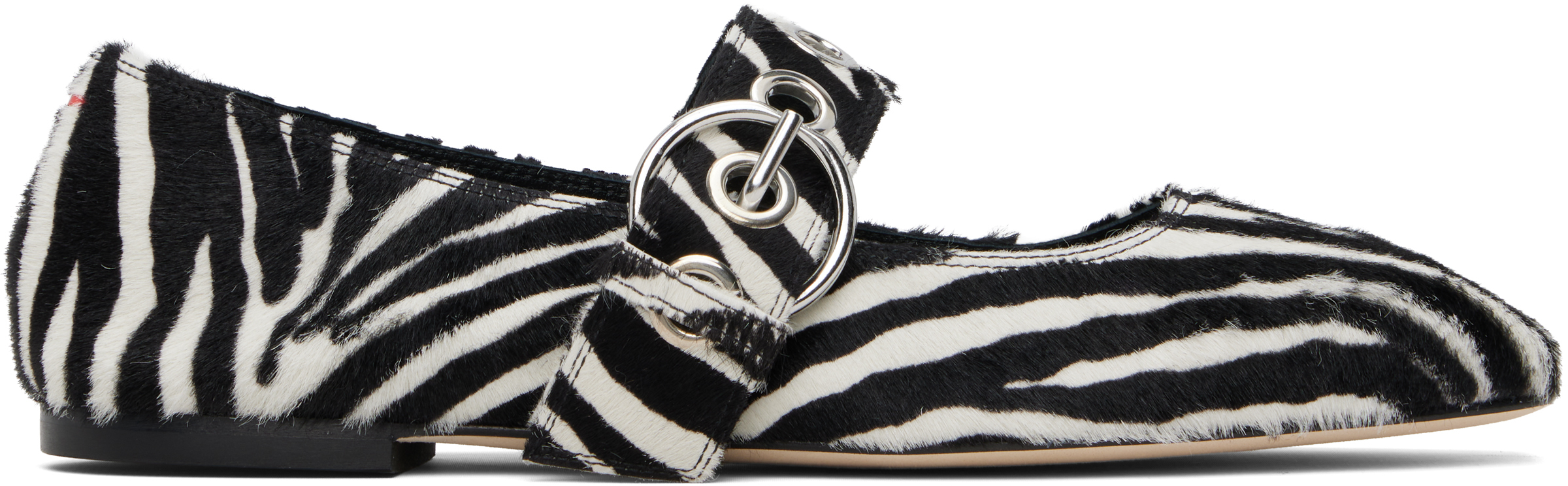 Black 
White Uma Eyelet Mary-Jane Ballerina Flats