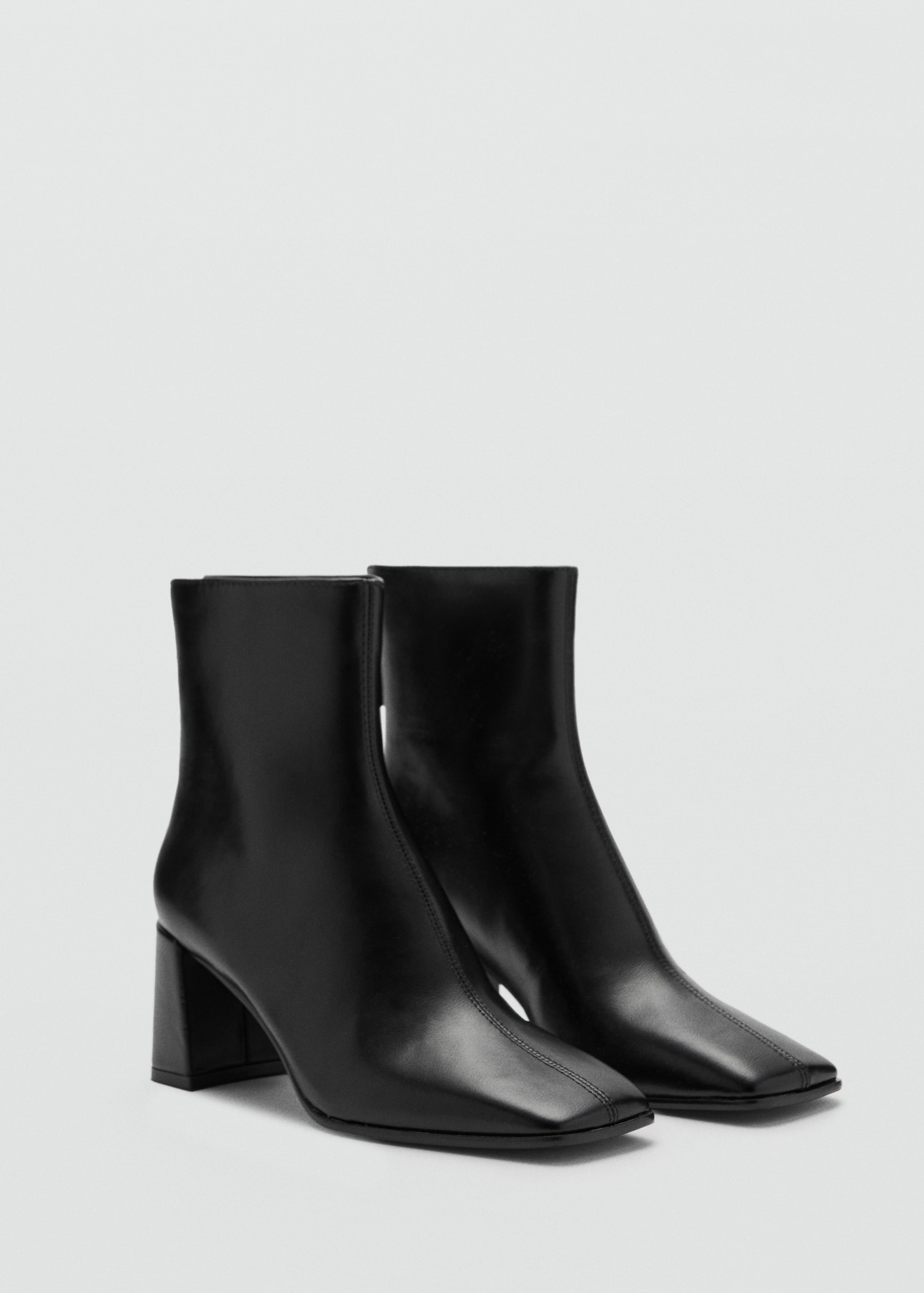Block Ankle Boots With Square Toe - Women | Mango United Kingdom