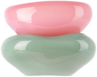 Pink & Green Candy Dish Set