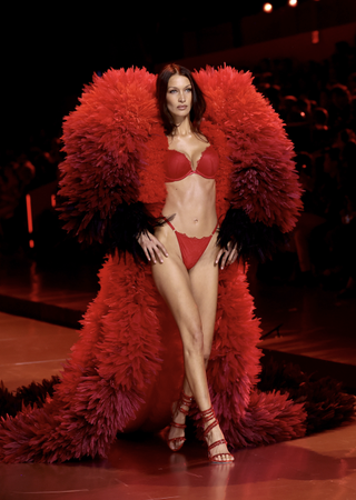 Bella Hadid walks the runway for the Victoria's Secret Fashion Show 2024 on October 15, 2024 in New York City.