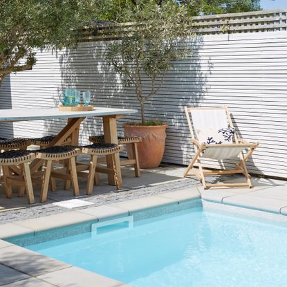 Pool with deck chair