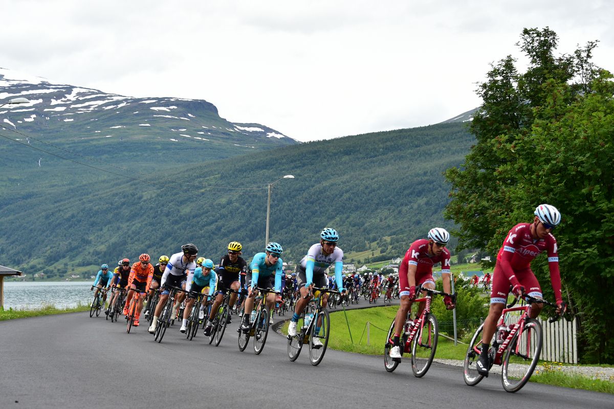 Katusha-Alpecin leads the peloton