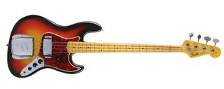 1965 Fender Jazz Bass with a maple cap fingerboard: the slab board was a very rare feature at the time