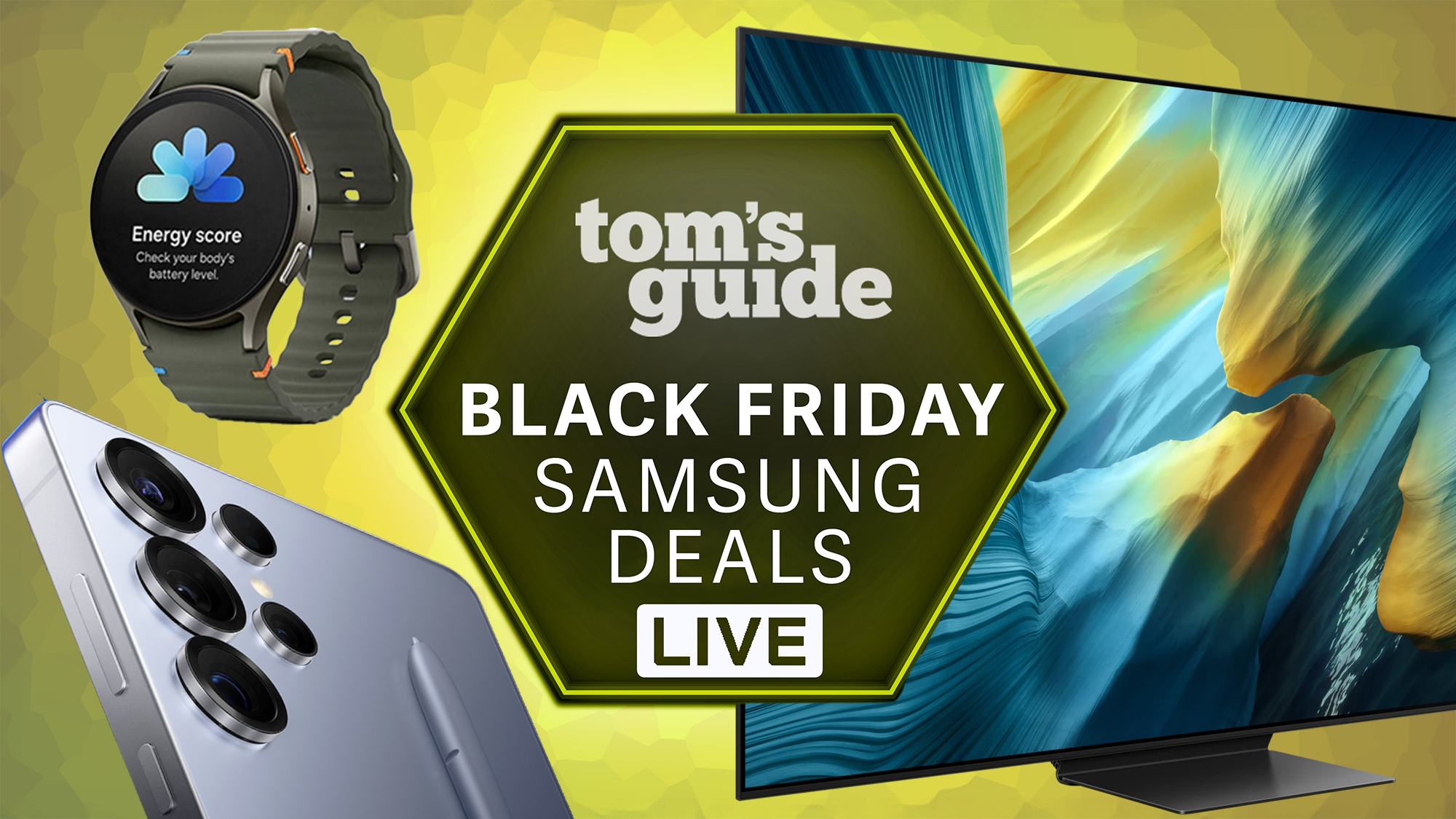Collage of Samsung items on sale for Black Friday