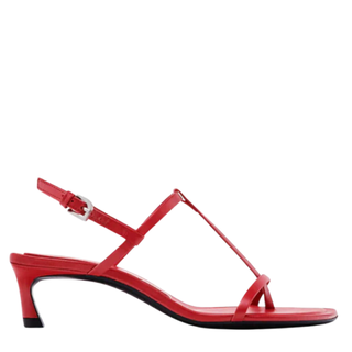 Massimo Dutti red heeled sandals