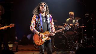 Guitarist Ace Frehley performs on stage during Alice Cooper's 19th Annual Christmas Pudding Fundraiser at Celebrity Theatre on December 04, 2021 in Phoenix, Arizona