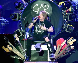 Axl Rose onstage at Coachella. That throne looks familiar.