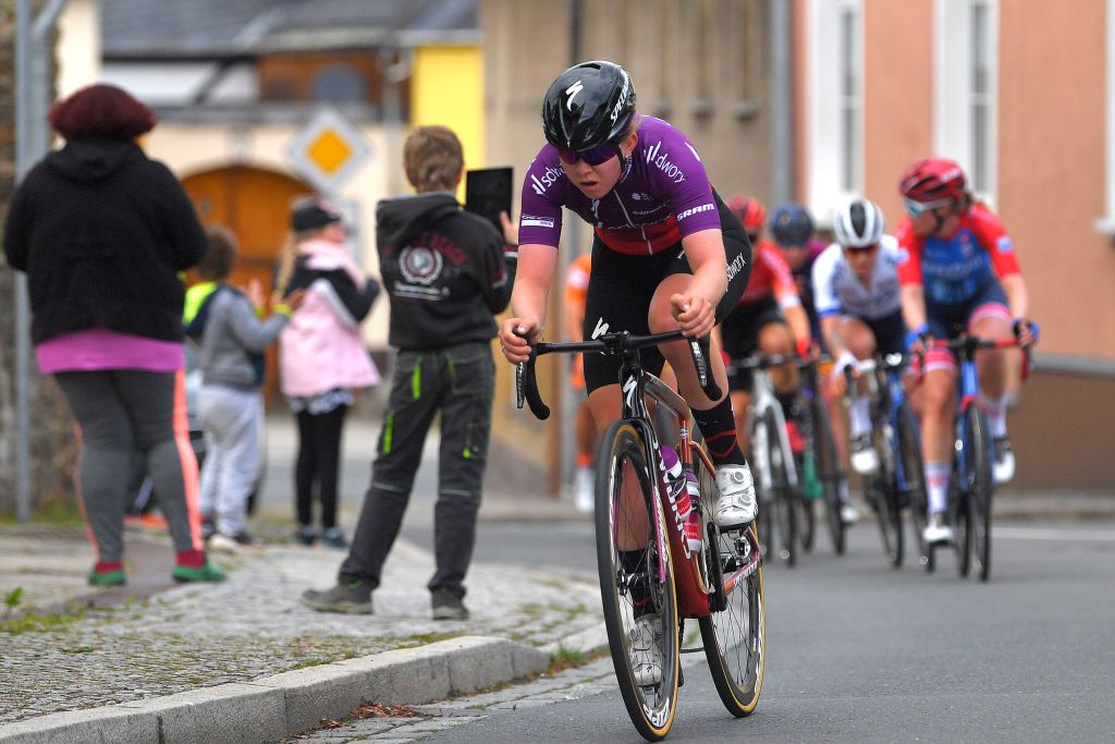 DRTENDORF GERMANY MAY 28 Lonneke Uneken of Netherlands and Team SD Worx during the 34th Internationale LOTTO Thringen Ladies Tour 202 Stage 4 a 101km stage from Drtendorf to Drtendorf 420m ltlt2021 lottothueringenladiestour womencycling on May 28 2021 in Drtendorf Germany Photo by Luc ClaessenGetty Images