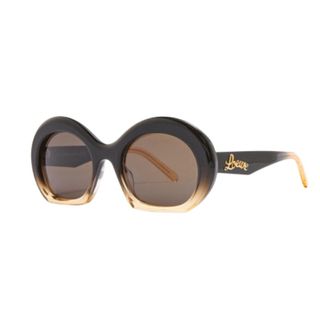Pair of black and cream Loewe half moon sunglasses