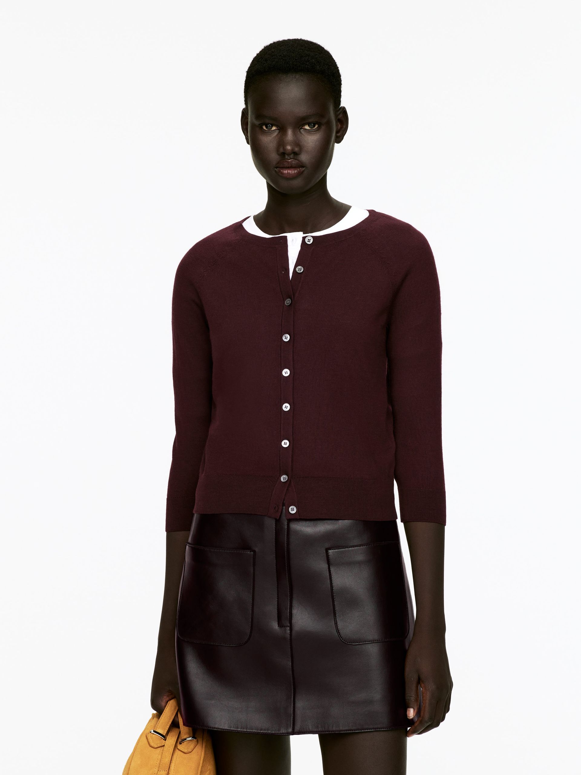 Merino Wool Cardigan – Burgundy – Women – Arket Gb