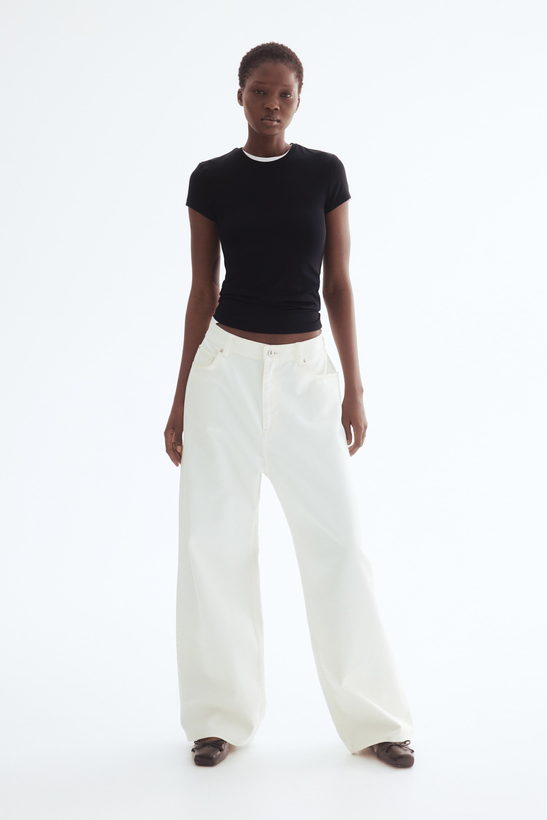 Fitted Microfibre T-Shirt - Black