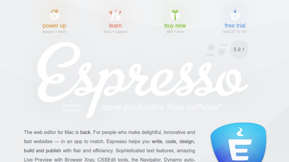 Espresso website screenshot (July 2025).