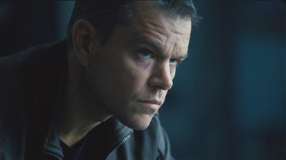 Matt Damon looking determined as Jason Bourne